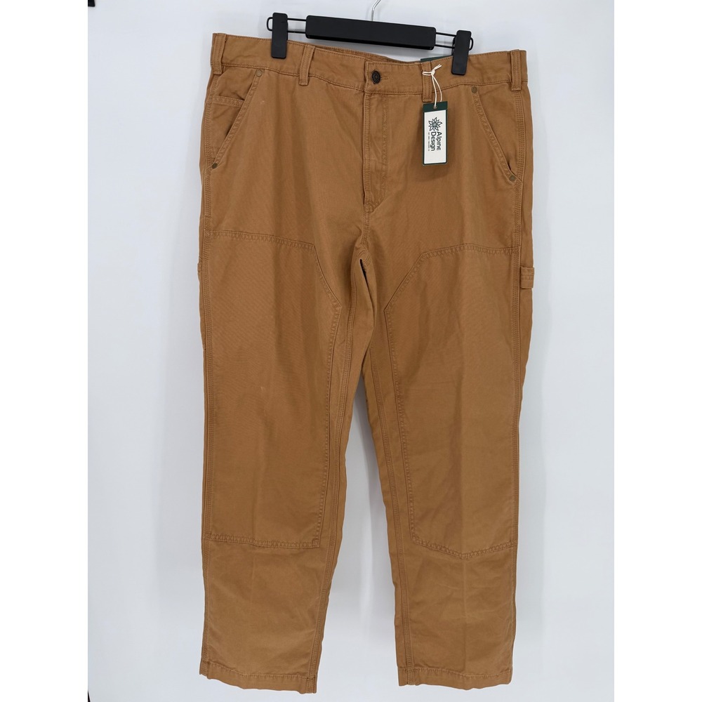 Alpine Design Mens Brown Utility Work Pants‎ Relaxed Fit 40x32 Organic Cotton